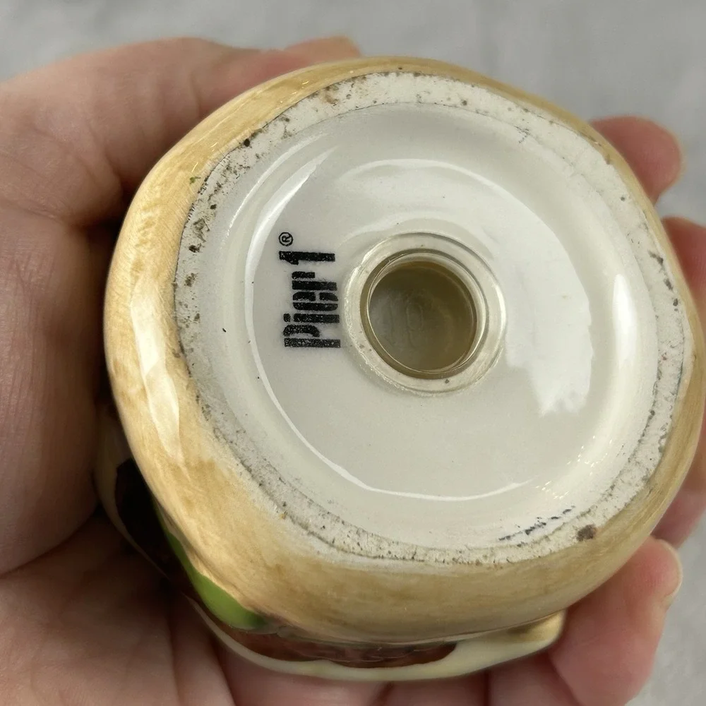 Pier 1 Imports Cheeseburger Deluxe Salt & Pepper Shakers Ceramic Stacking Kitsch